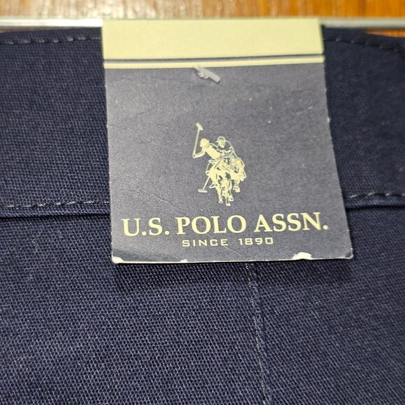 U.S. Polo Assn. Navy Blue Cotton-Blend Bermuda Shorts Size 3 Flat-Front With Poc - Picture 4 of 8